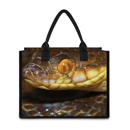 Malagasy Cat Eyed Snake Print Canvas Tote Bag