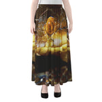 Malagasy Cat Eyed Snake Print Chiffon Maxi Skirt