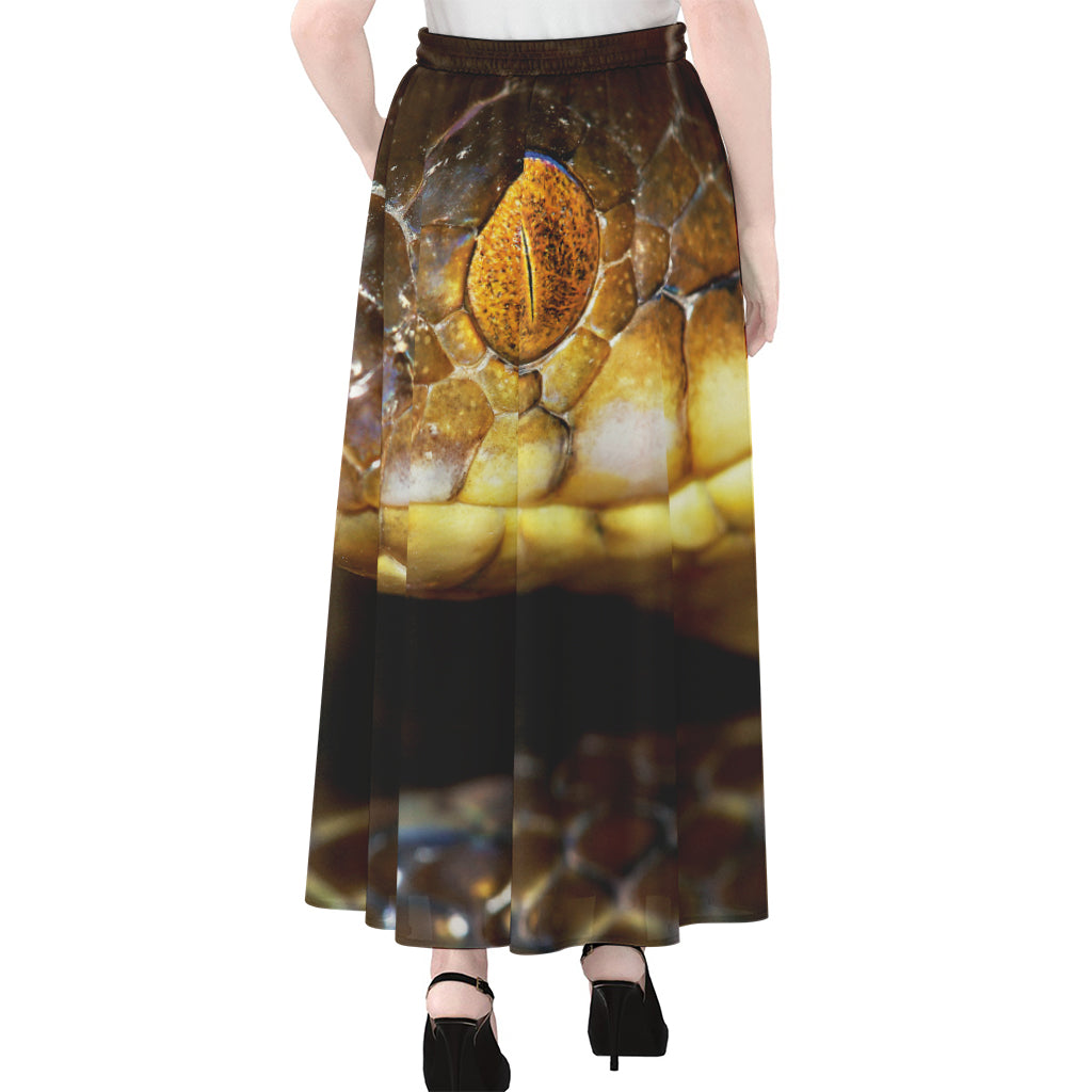 Malagasy Cat Eyed Snake Print Chiffon Maxi Skirt