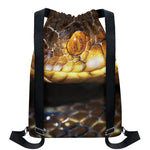 Malagasy Cat Eyed Snake Print Drawstring Backpack