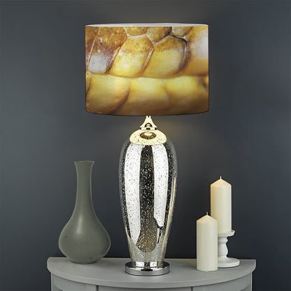 Malagasy Cat Eyed Snake Print Drum Lamp Shade