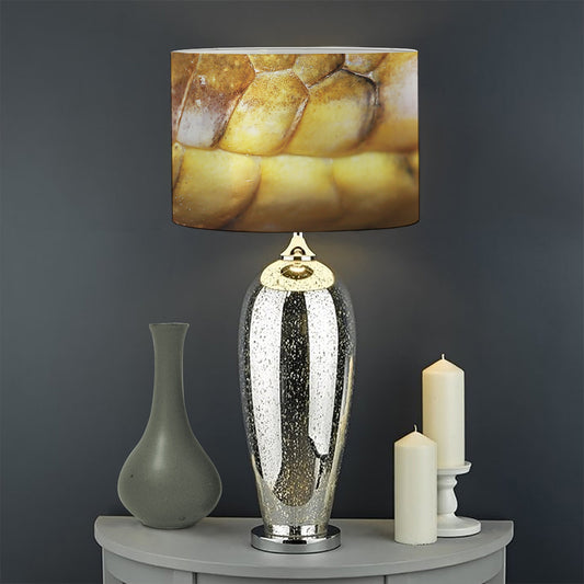 Malagasy Cat Eyed Snake Print Drum Lamp Shade