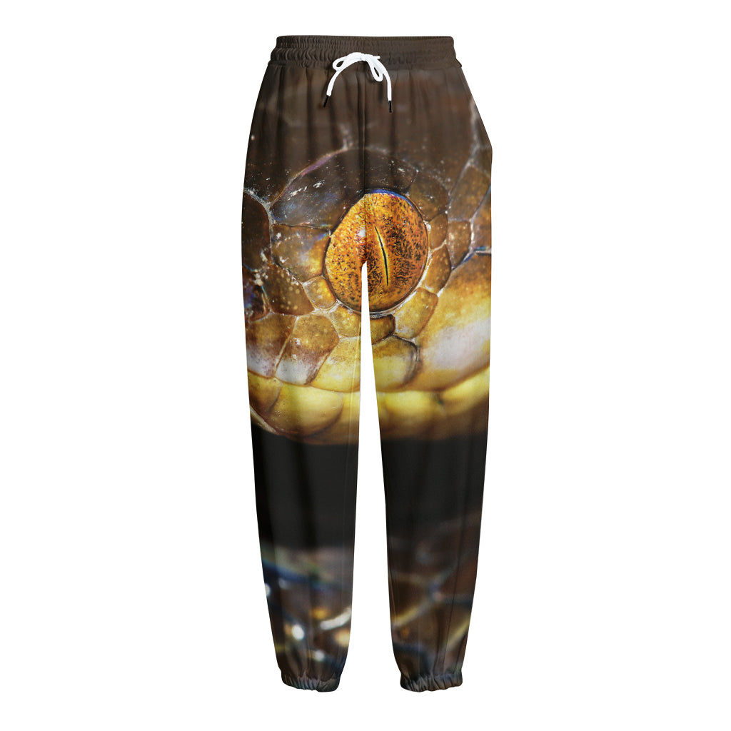 Malagasy Cat Eyed Snake Print Fleece Lined Knit Pants