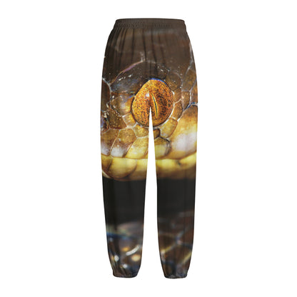 Malagasy Cat Eyed Snake Print Fleece Lined Knit Pants