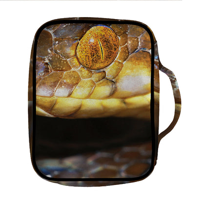Malagasy Cat Eyed Snake Print Front Pocket Bible Bag