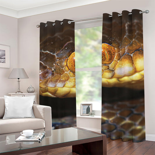 Malagasy Cat Eyed Snake Print Grommet Curtains