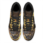 Malagasy Cat Eyed Snake Print High Top Leather Sneakers