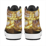 Malagasy Cat Eyed Snake Print High Top Leather Sneakers