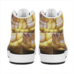 Malagasy Cat Eyed Snake Print High Top Leather Sneakers