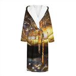 Malagasy Cat Eyed Snake Print Hooded Bathrobe