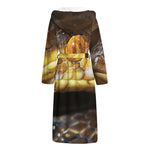 Malagasy Cat Eyed Snake Print Hooded Bathrobe