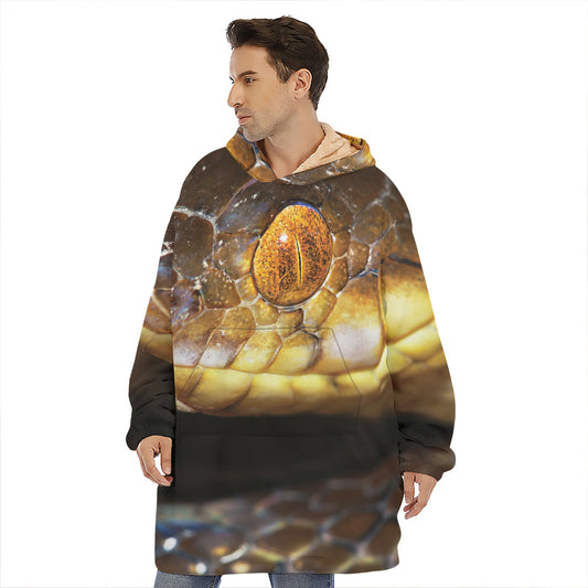 Malagasy Cat Eyed Snake Print Hoodie Blanket