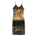 Malagasy Cat Eyed Snake Print Jersey Midi Cami Dress