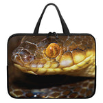 Malagasy Cat Eyed Snake Print Laptop Sleeve With Handle