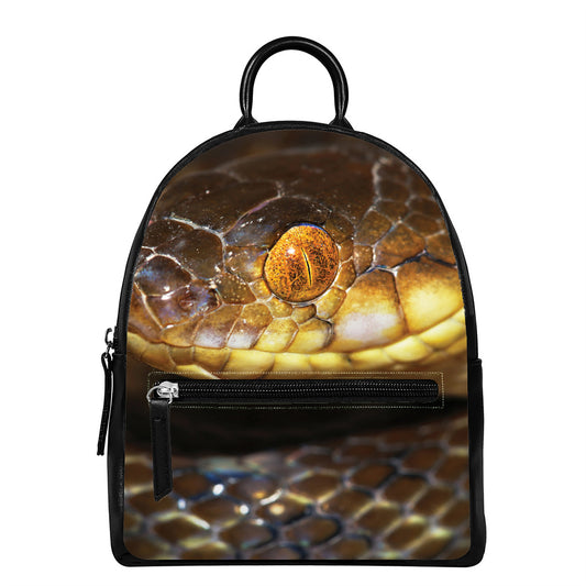 Malagasy Cat Eyed Snake Print Leather Backpack
