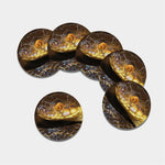 Malagasy Cat Eyed Snake Print Leather Coaster Set