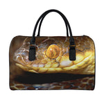 Malagasy Cat Eyed Snake Print Leather Duffle Bag