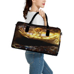 Malagasy Cat Eyed Snake Print Leather Duffle Bag