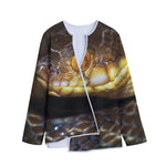 Malagasy Cat Eyed Snake Print Long Sleeve Short Coat