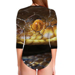 Malagasy Cat Eyed Snake Print Long Sleeve Swimsuit