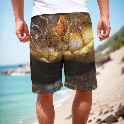 Malagasy Cat Eyed Snake Print Men's Cargo Shorts