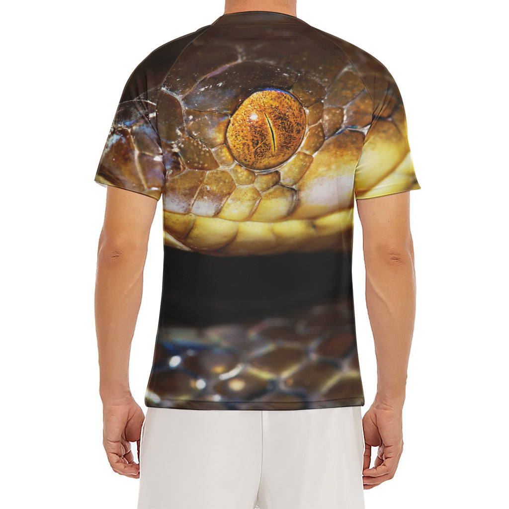 Malagasy Cat Eyed Snake Print Men's Short Sleeve Rash Guard