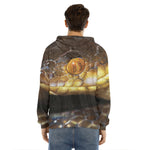 Malagasy Cat Eyed Snake Print Men's Velvet Pullover Hoodie