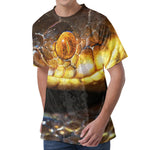 Malagasy Cat Eyed Snake Print Men's Velvet T-Shirt