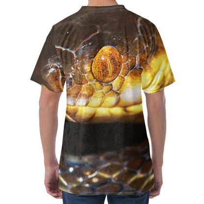 Malagasy Cat Eyed Snake Print Men's Velvet T-Shirt