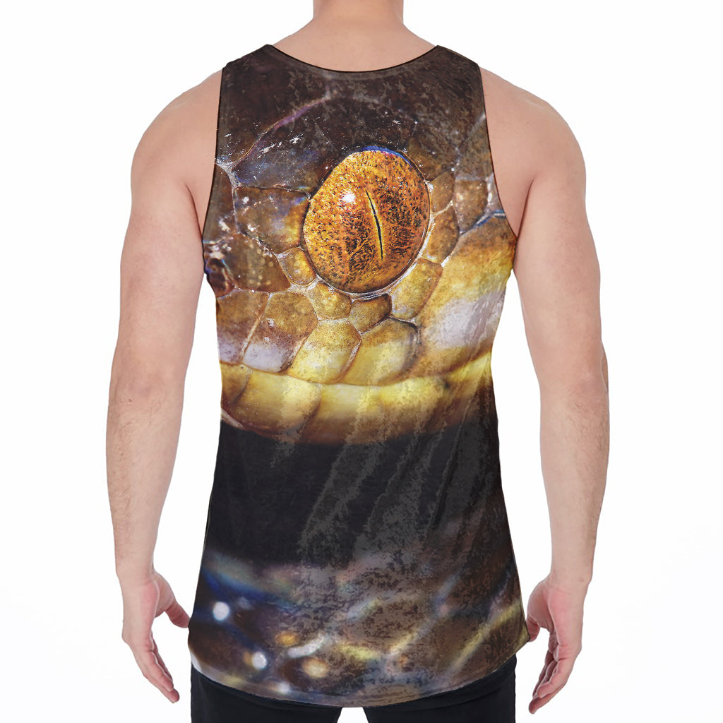 Malagasy Cat Eyed Snake Print Men's Velvet Tank Top