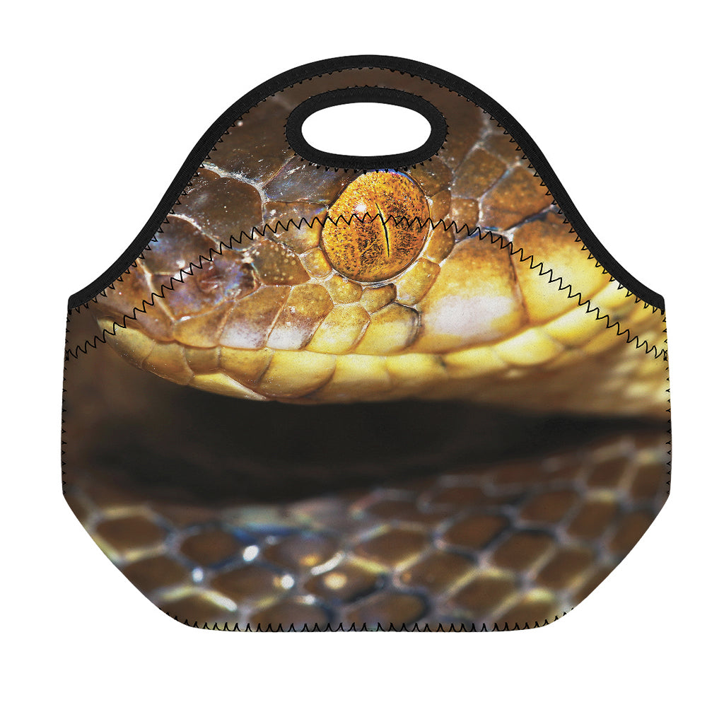 Malagasy Cat Eyed Snake Print Neoprene Lunch Bag