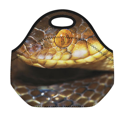 Malagasy Cat Eyed Snake Print Neoprene Lunch Bag