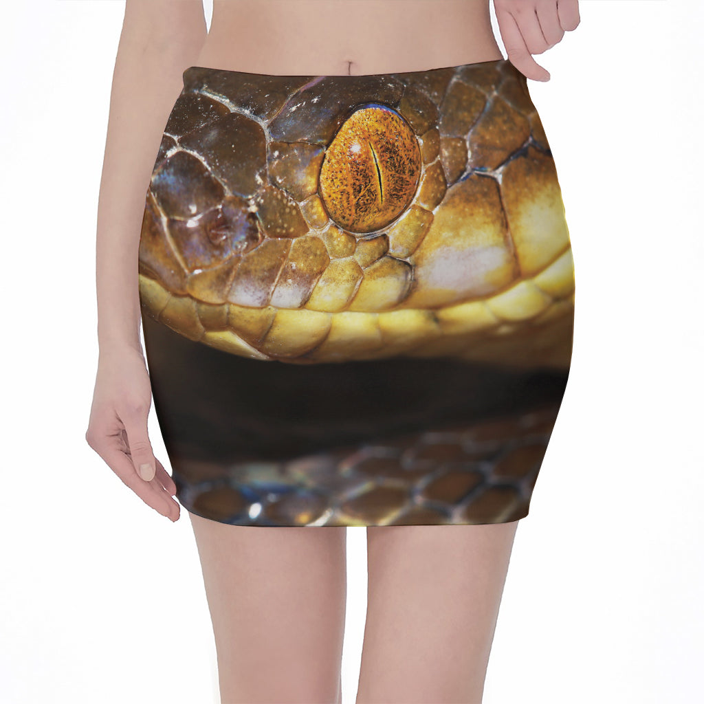 Malagasy Cat Eyed Snake Print Pencil Mini Skirt