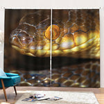 Malagasy Cat Eyed Snake Print Pencil Pleat Curtains