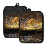 Malagasy Cat Eyed Snake Print Pot Holders With Pocket