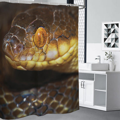 Malagasy Cat Eyed Snake Print Premium Shower Curtain