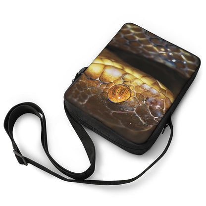Malagasy Cat Eyed Snake Print Rectangular Crossbody Bag
