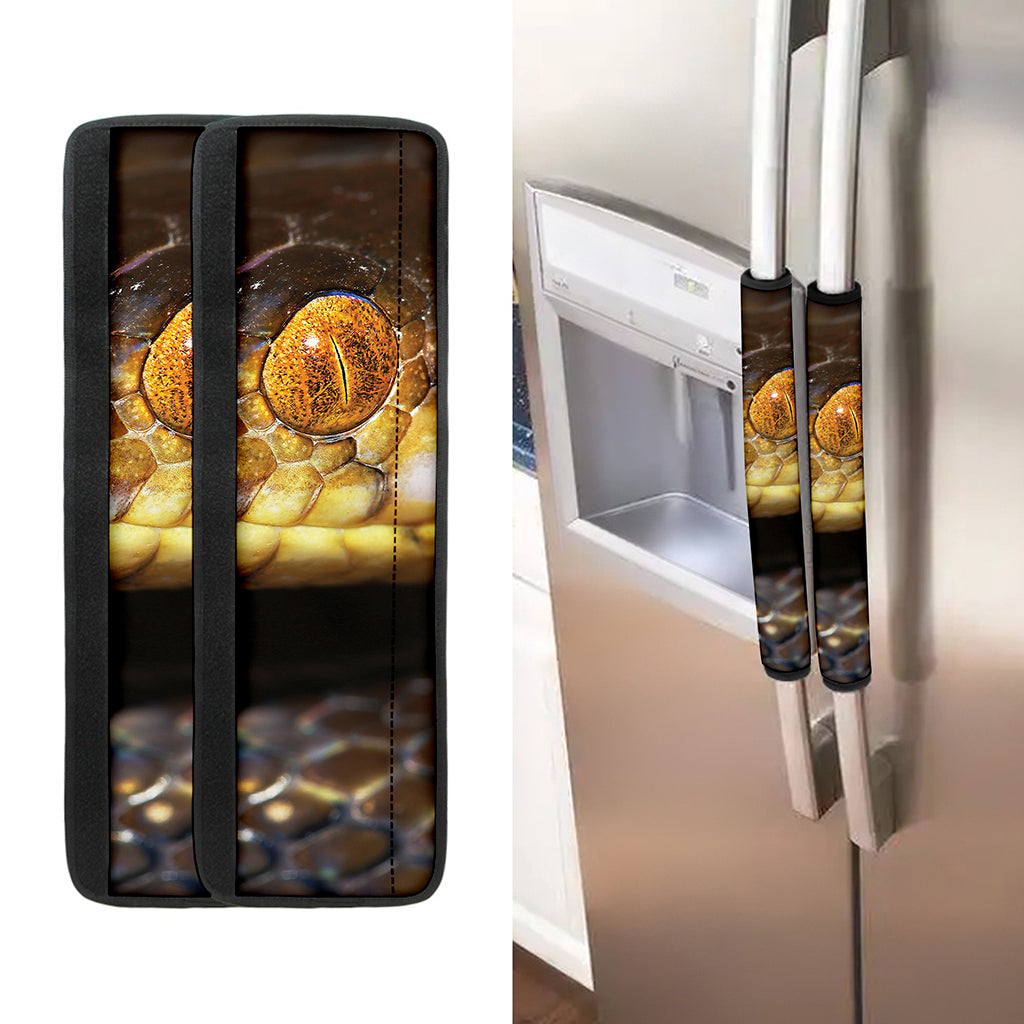 Malagasy Cat Eyed Snake Print Refrigerator Handle Covers