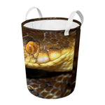 Malagasy Cat Eyed Snake Print Round Laundry Basket