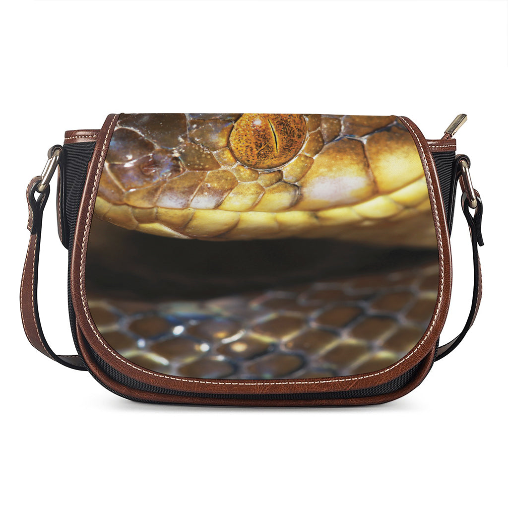 Malagasy Cat Eyed Snake Print Saddle Bag