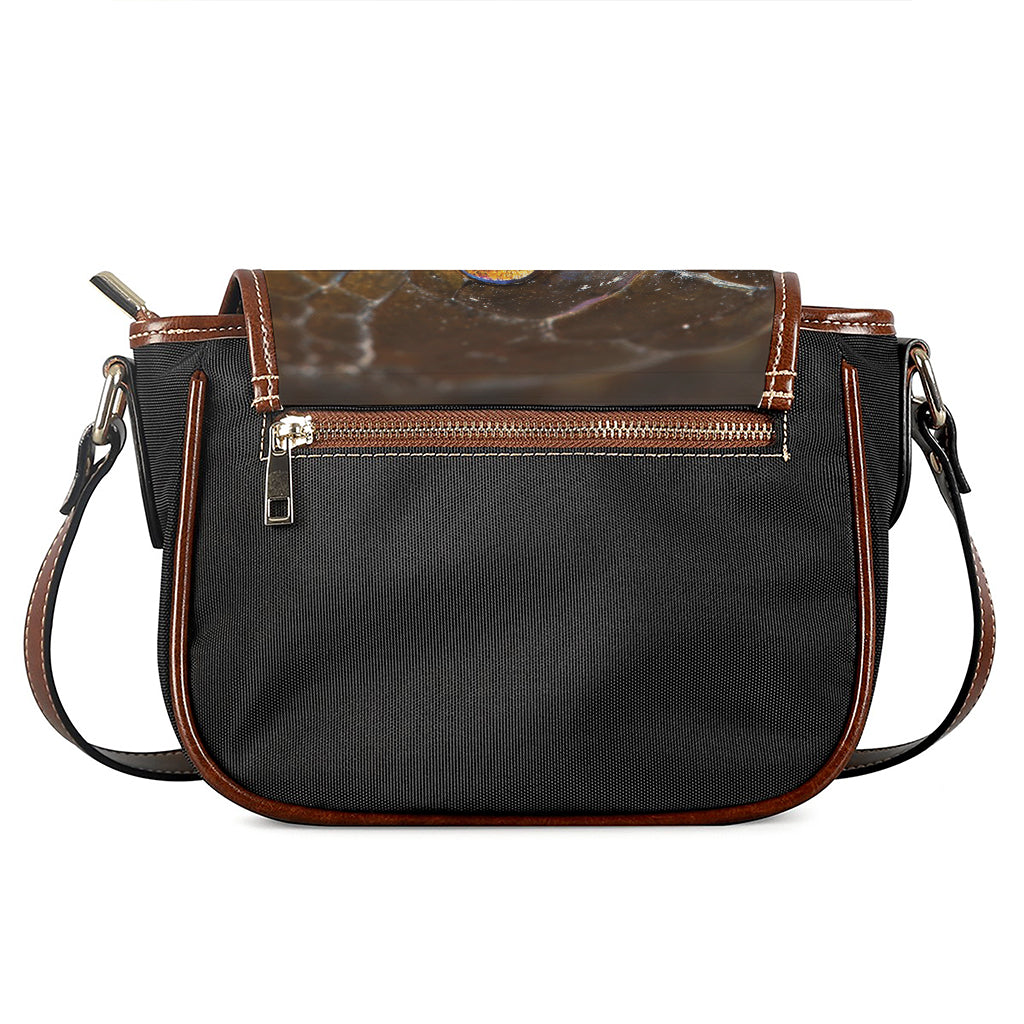 Malagasy Cat Eyed Snake Print Saddle Bag