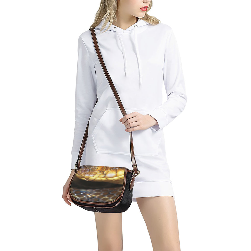 Malagasy Cat Eyed Snake Print Saddle Bag