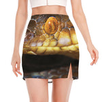 Malagasy Cat Eyed Snake Print Side Slit Mini Skirt