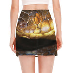 Malagasy Cat Eyed Snake Print Side Slit Mini Skirt