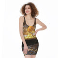 Malagasy Cat Eyed Snake Print Sleeveless Bodycon Dress