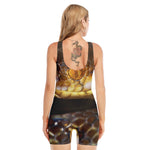 Malagasy Cat Eyed Snake Print Sleeveless One Piece Swimsuit