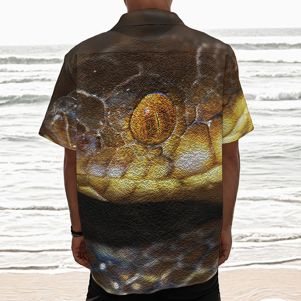 Malagasy Cat Eyed Snake Print Textured Short Sleeve Shirt