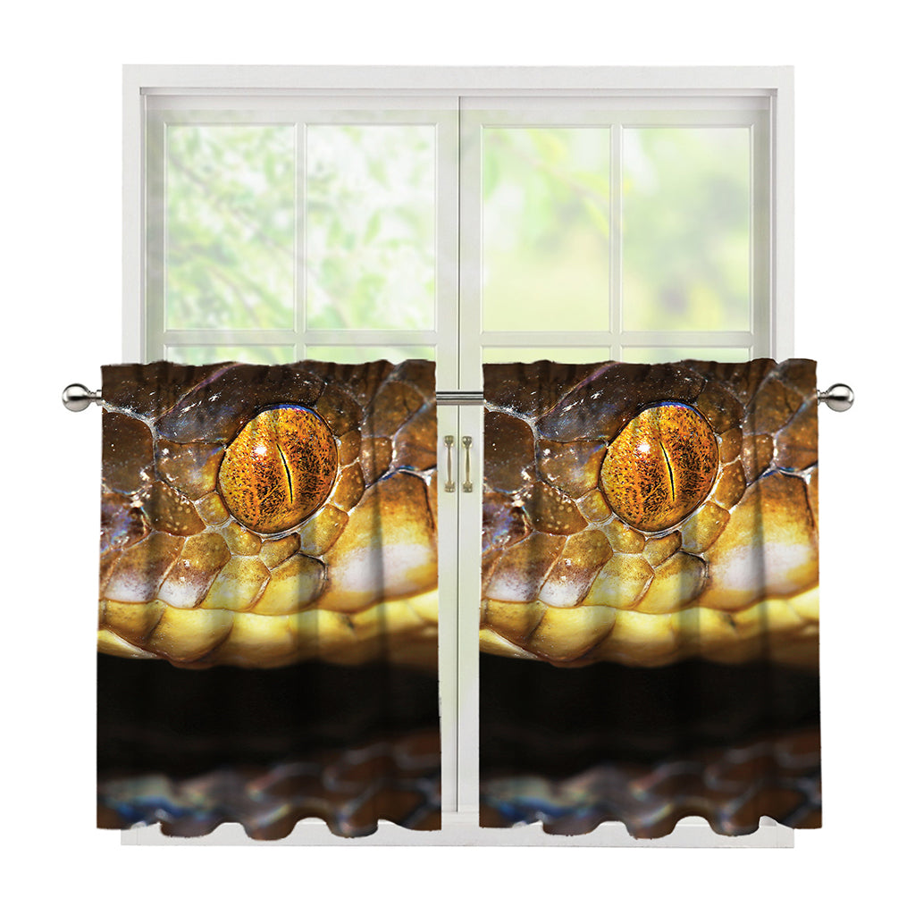 Malagasy Cat Eyed Snake Print Tier Curtains