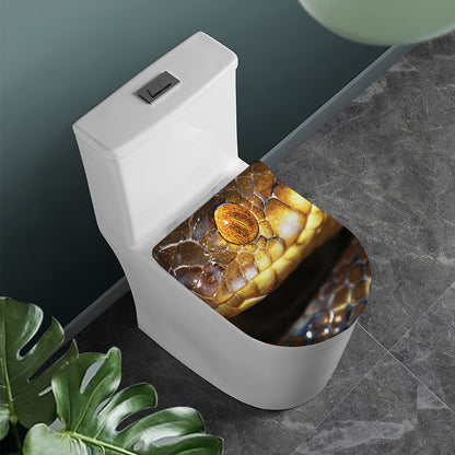 Malagasy Cat Eyed Snake Print Toilet Lid Cover