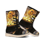 Malagasy Cat Eyed Snake Print Winter Boots